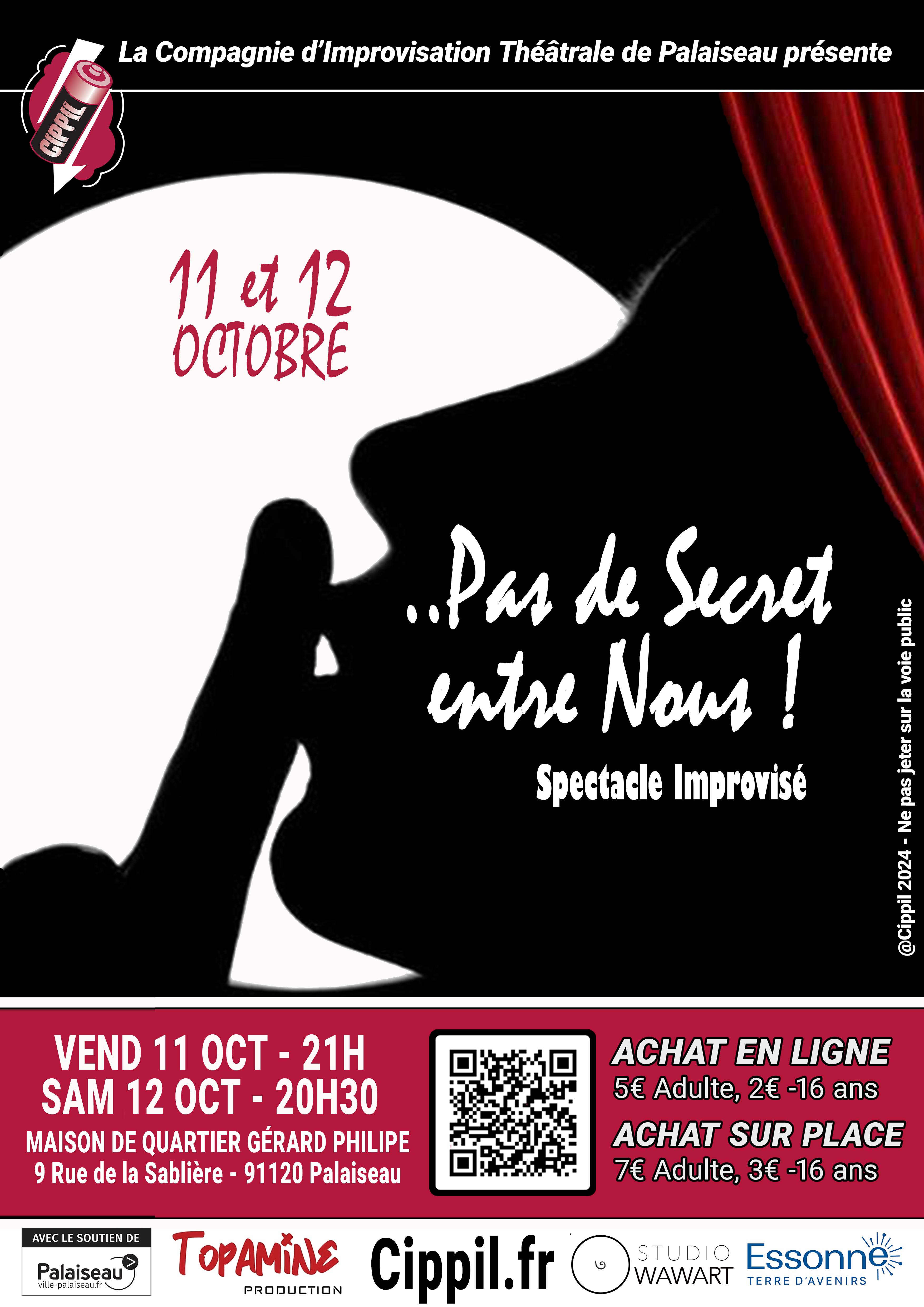 Spectacle Improvisé : Pas de Secret entre Nous –  Vendredi 11 Octobre 2024