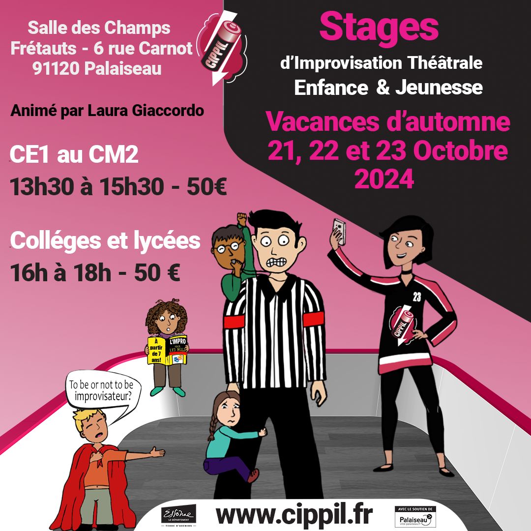 Stage d’Improvisation théâtrale enfance & jeunesse (du CE1 à la Terminale)