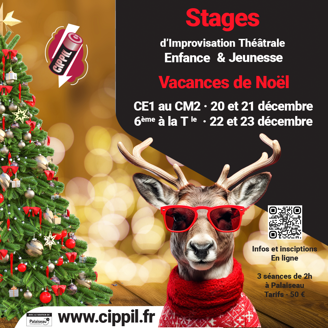 🎭 Stage d’improvisation théâtrale Enfance & Jeunesse avec le Cippil 🎭- du 20 au 23 décembre 2025