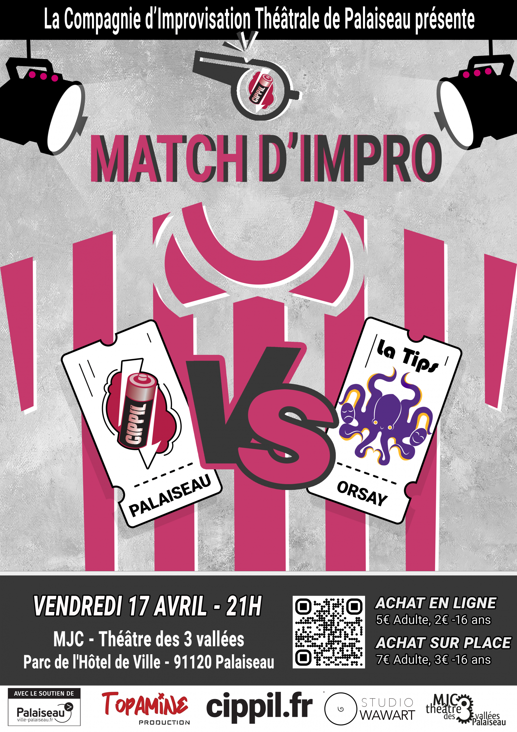 Match d’Impro : Cippil vs TIPS -20h30- Vendredi 17 avril 2026